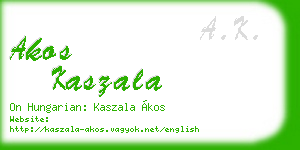 akos kaszala business card
